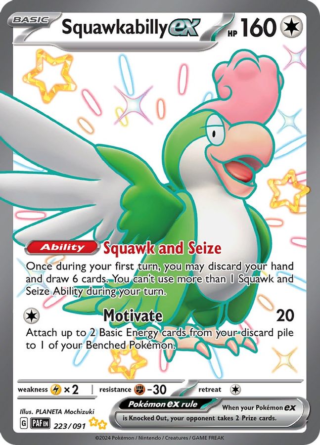 Buy Pokemon cards Australia - Squawkabilly EX 223/091 - Premium Raw Card from Monster Mart - Pokémon Card Emporium - Shop now at Monster Mart - Pokémon Cards Australia. EX, MMB30, Paldean Fates, Shiny Ultra Rare