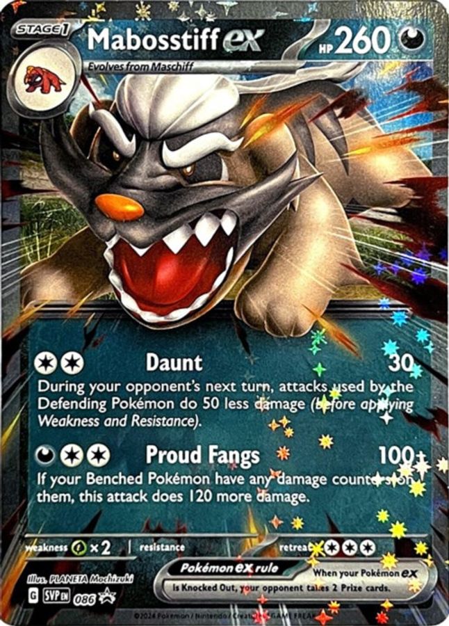 Buy Pokemon cards Australia - Mabosstiff EX 086 - Premium Raw Card from Monster Mart - Pokémon Card Emporium - Shop now at Monster Mart - Pokémon Cards Australia. New 18 Mar, Promo, Scarlet & Violet