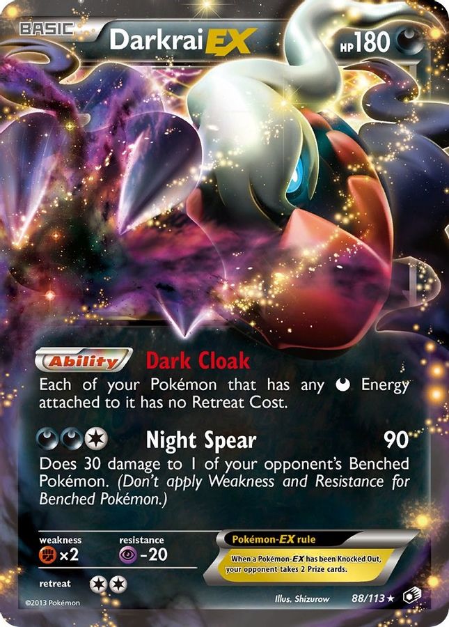 Buy Pokemon cards Australia - Darkrai EX 88/113 - Premium Raw Card from Monster Mart - Pokémon Card Emporium - Shop now at Monster Mart - Pokémon Cards Australia. EX, Legendary Treasures