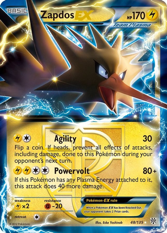 Buy Pokemon cards Australia - Zapdos EX 48/135 - Premium Raw Card from Monster Mart - Pokémon Card Emporium - Shop now at Monster Mart - Pokémon Cards Australia. EX, Plasma Storm, Team Plasma